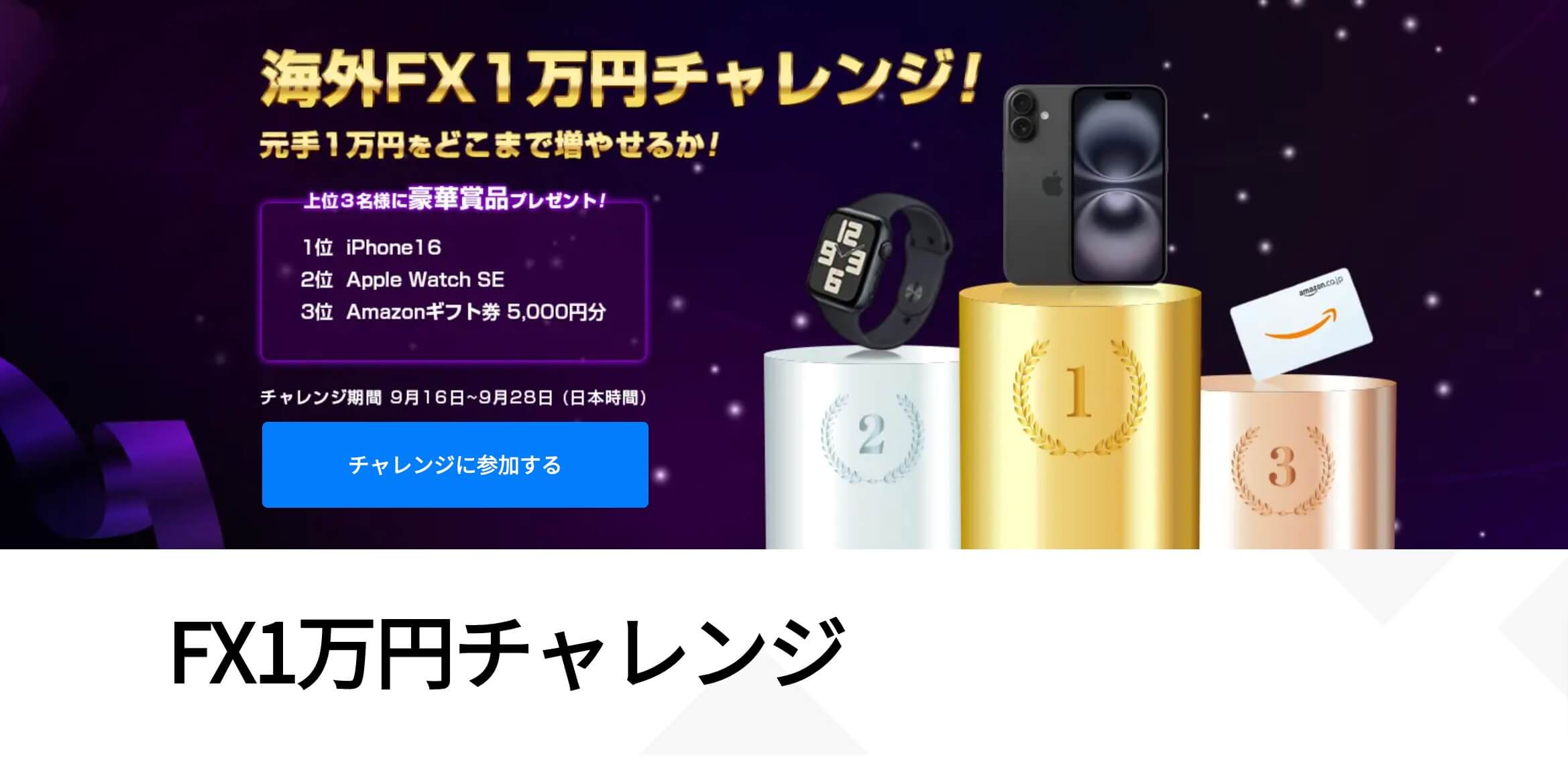 海外FX1万円チャレンジ