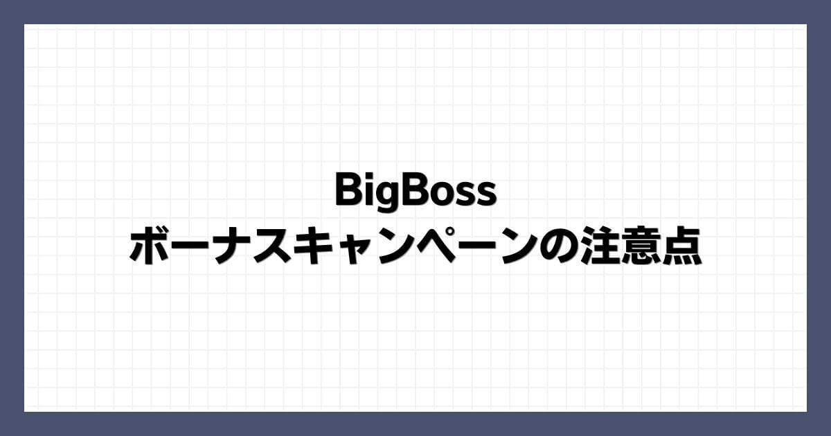 BigBossのボーナスキャンペーンの注意点