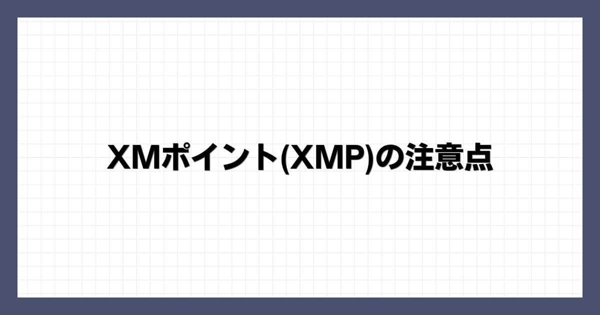 XMポイント(XMP)の注意点