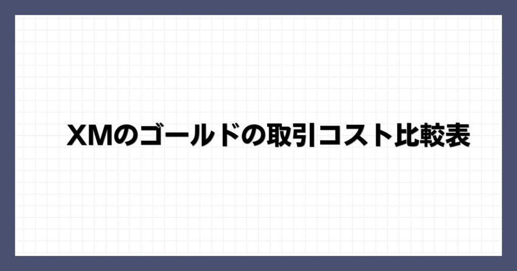 XMのゴールドの取引コスト比較表