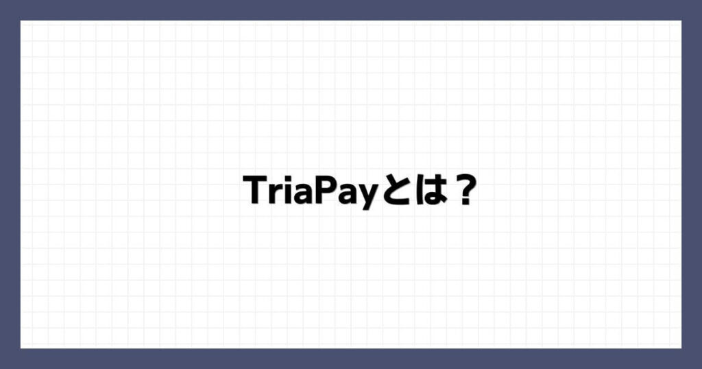TriaPay（トリアペイ）とは？