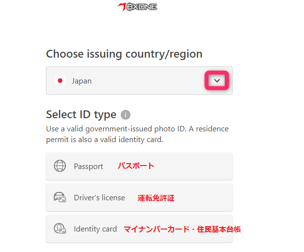 身分証明書と顔写真を提出する